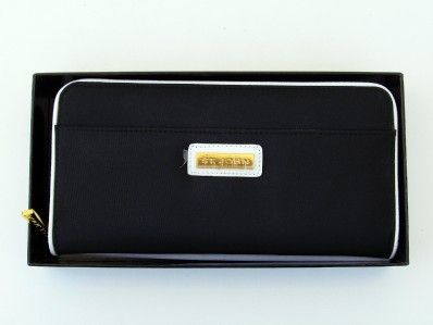 ST JOHN KNITS WALLET NWT BLACK W/ WHITE TRIM RETAIL$120  