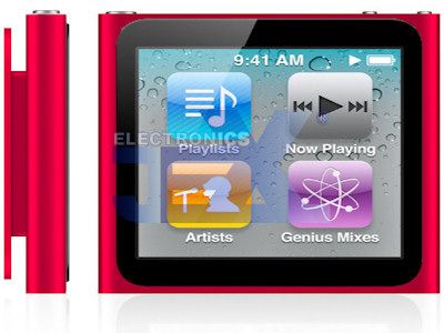 Latest 8GB Red Touch Screen Clip on /MP4 Player 6th Gen 2000 song 