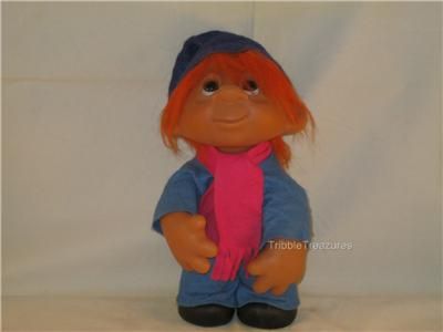   /NORFIN BOY TROLL ORIG BLUE OUTFIT PINK SCARF 1/2 VINTAGE W@W t564