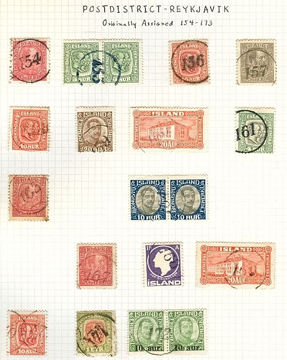 ICELAND NUMERAL CANCEL COLLECTION 201 diff Facit $6,740  