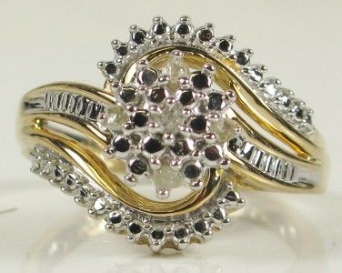   Genuine Old Cut Diamond 14k Gold/Sterling Silver Cocktail Ring 4g Sz~7