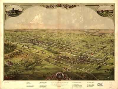 44 Antique Historic Panoramic Maps of Michigan MI on CD  