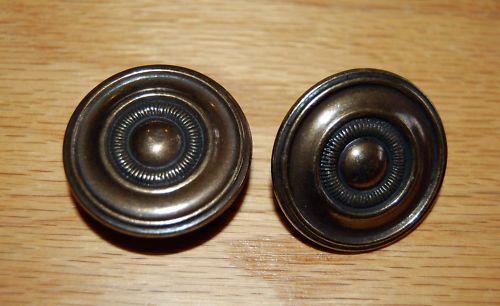 Classic Antique Brass Knob w/ concentric circles 1 1/2  