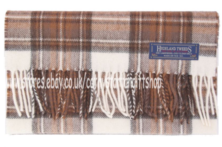 LAMBSWOOL SCARF Natural Dress Stewart SCOTTISH TARTAN  