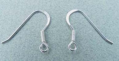 12 Solid STERLING 925 SILVER FRENCH HOOKS EarWires COIL  