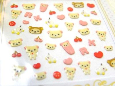 SanX Rilakkuma Relax Bear Nail Art Stickers Decorate  W  