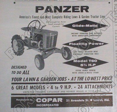 1959 Copar Panzer Tractor AD  