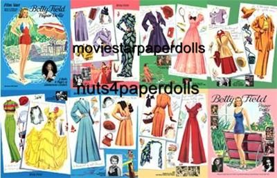 SALE VINTAGE BETTY FIELD PAPER DollS ORG SIZE  