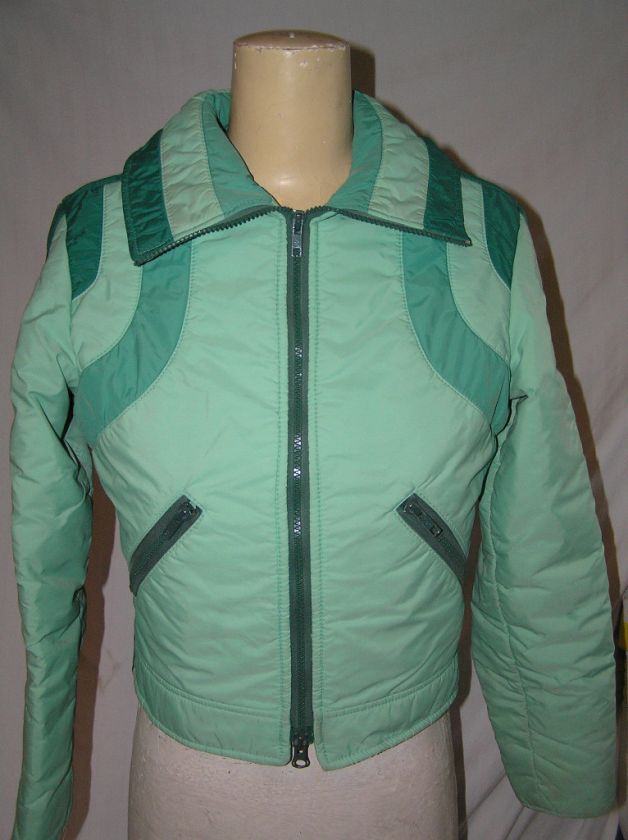 Sportcaster Vintage Look Green Jacket Junior Girl Med  