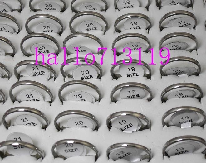 WHOLESALE 50MENS WEDDING 2mm BAND STAINLESS STEEL RINGS  