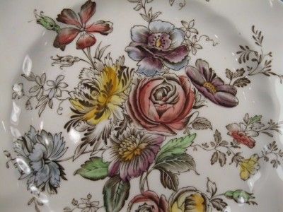 Lot of 2 SHERATON SQUARE SALAD PLATES Floral Center JOHNSON BROTHERS 