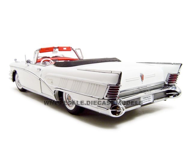 1958 BUICK CONVERTIBLE WHITE 118 PLATINUM DIECAST  