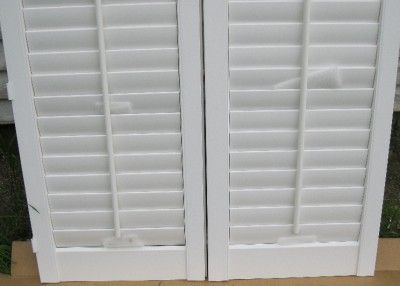 SET OF WHITE INTERIOR PLANTATION SHUTTERS 40 X 59  