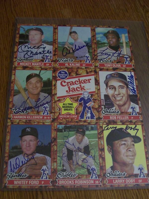 1982 CRACKER JACKS PANELS UNCUT SHEETS SIGNED ALL 16 AUTOGRAPHS HOFers 