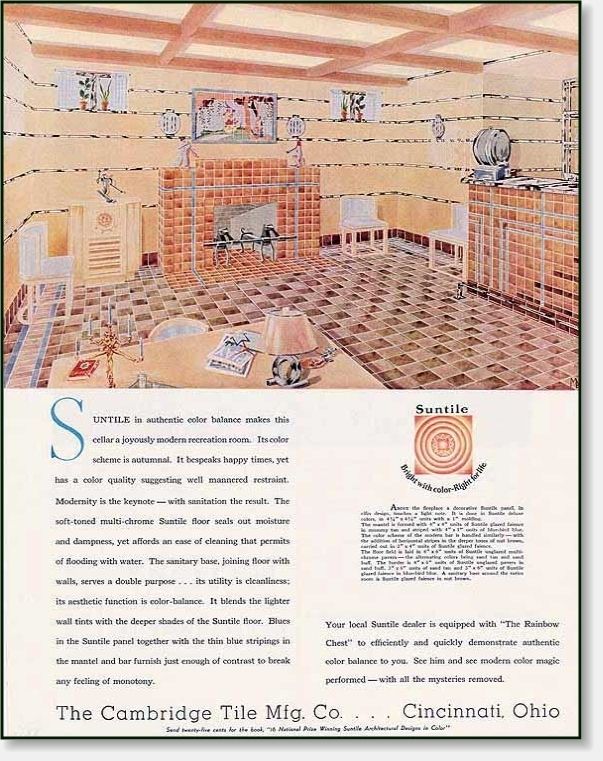 1939 Cambridge Tile Co., Suntile Cincinnati, OH AD  