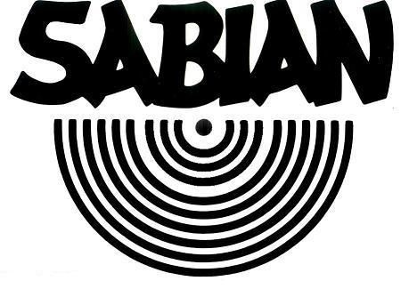 Sabian sticker decal logo. Black, white or gold  