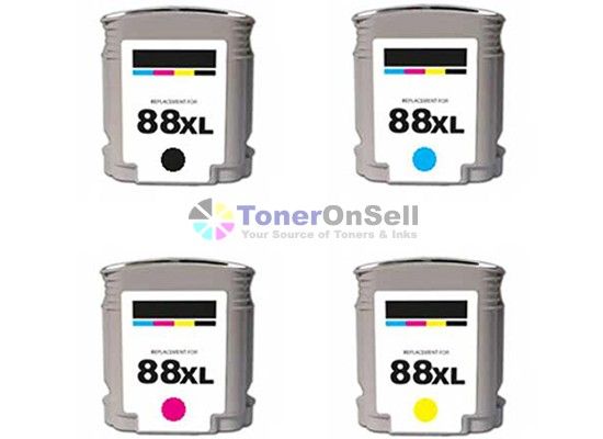 HP 88XL BCYM 4 Color Ink Cartridge Set for OfficeJet Pro K5400 K550 