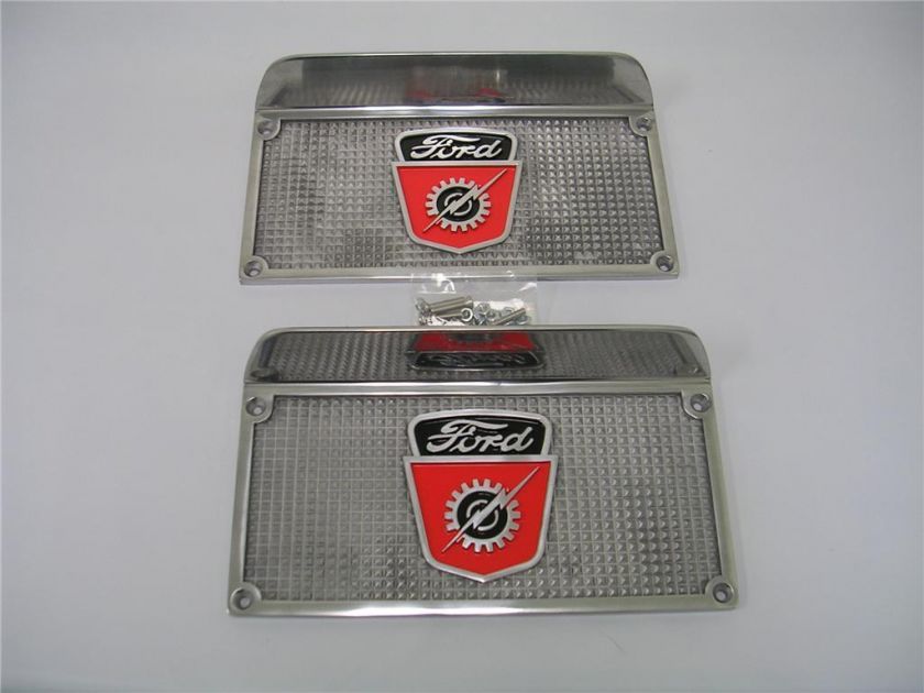 1953  1956 Ford F100 Pickup Truck Step Plates w/ Emblem  