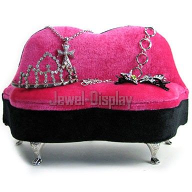 Fuchsia Lips Miniature Sofa Jewellery Box Display #206  