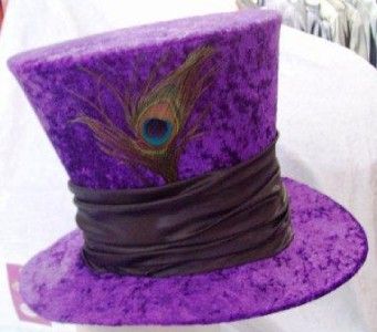 HUGE PURPLE/BLACK MAD HATTER COSTUME HAT FANCY DRESS  