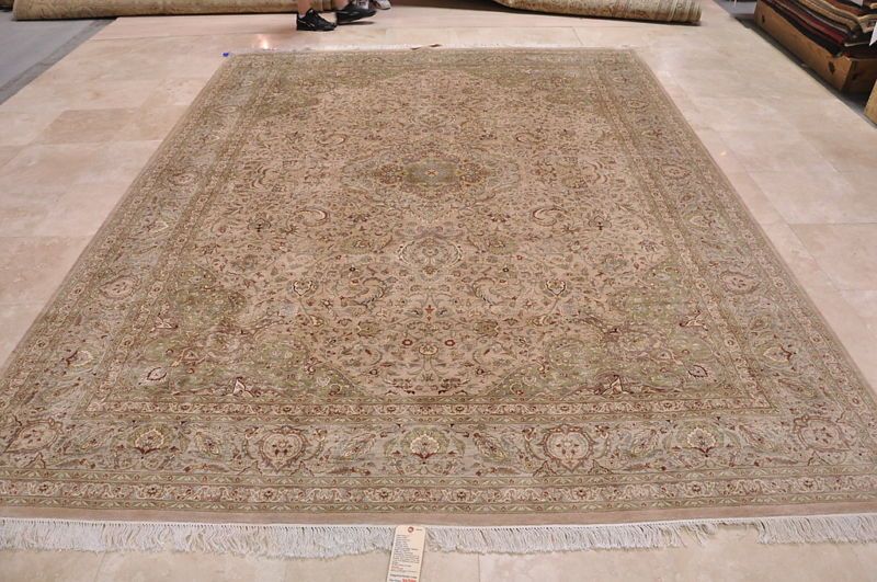 9x12 AREA RUG PERSIAN VEGETABLE DYE WOOL GREY GREEN NEW  