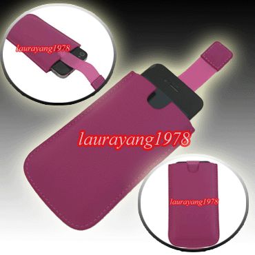 PINK LEATHER SLEEVE CASE POUCH for NOKIA C3 C6 E5 N8  