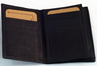 Card Holder Black LEATHER Student Wallet 8+ CARDS y142  