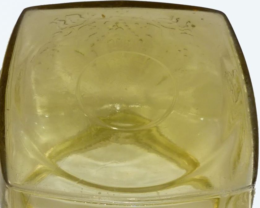 Federal Amber Depression Glass Madrid Pattern Cookie Jar Base Only As 