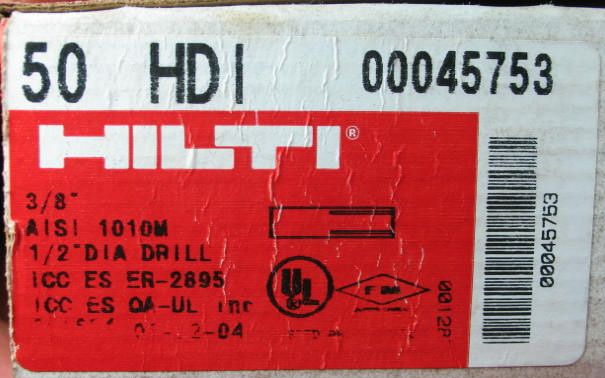 Hilti 00045753 3/8 threaded Concrete Anchors box (12)  