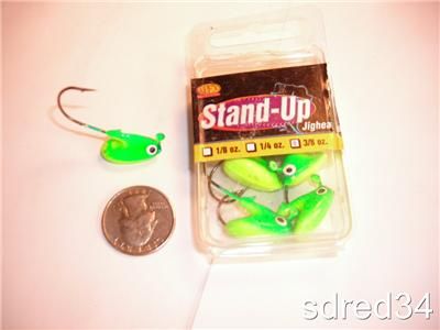 STAND UP JIGHEADS  8 PACK  3/8 oz. chartreuse/green  