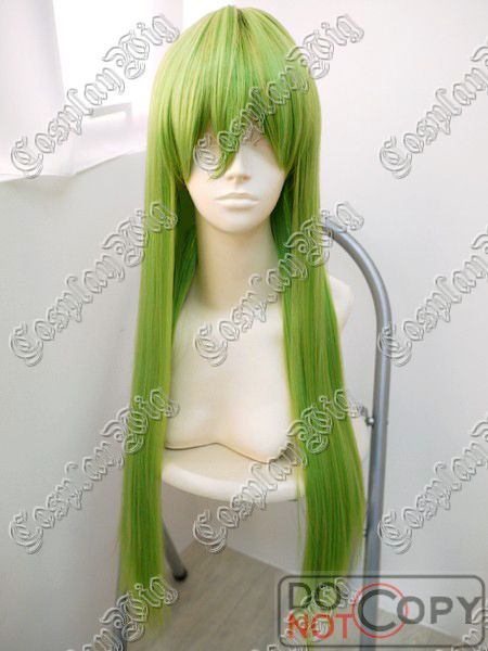 CODE GEASS CC LIGHT GRASS GREEN 32 LONG COSPLAY WIG  