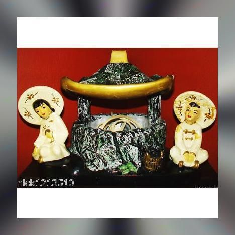   lamp tv lamp chalkware silvestri bros asian pagoda well 1954 art deco