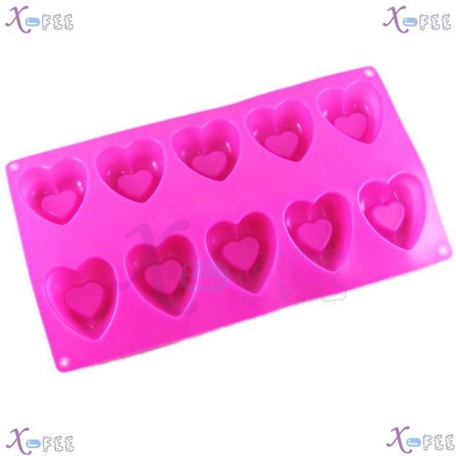   Kitchen 10 Hearts Shape Silicone Bakeware Baking Mold Jelly Cake PAN