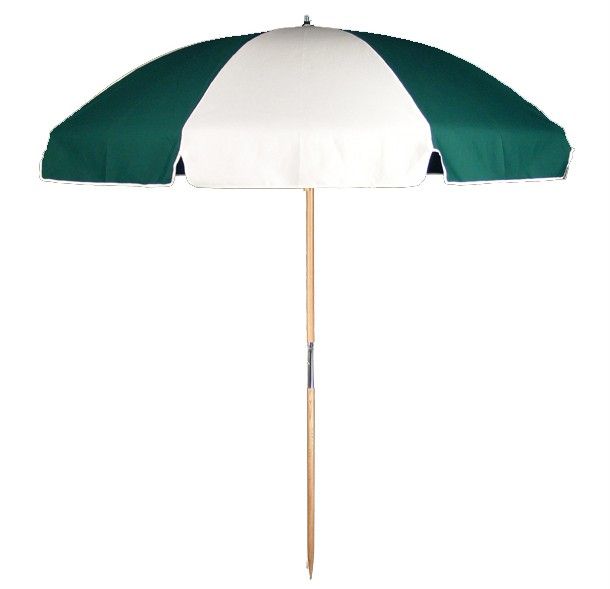 Beach Umbrella SUNBRELLA Forest & White  