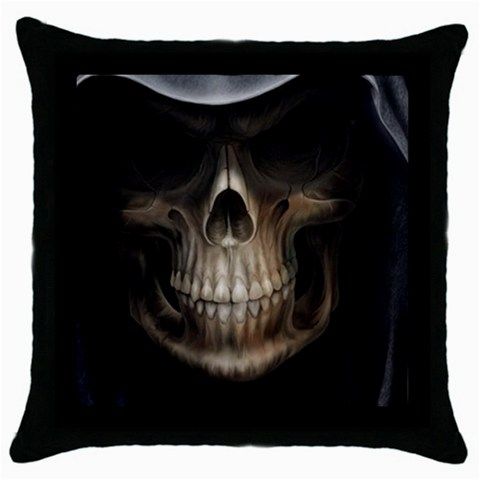 Dark Skull Throw Pillow Case Black for Bed Room Gifts  