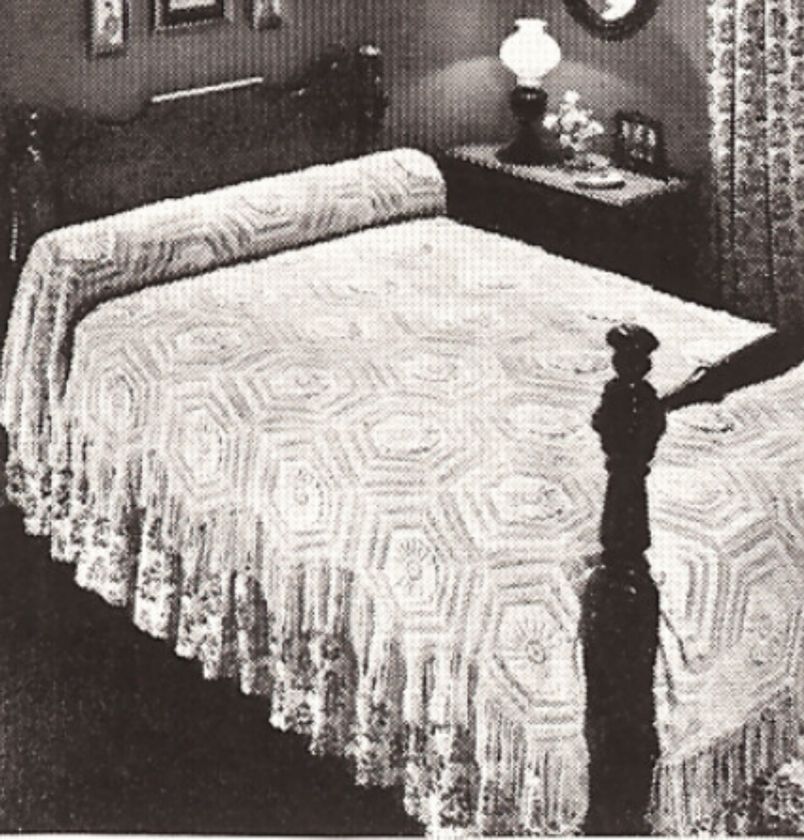 Vintage Crochet MOTIF MEDALLION BLOCK Bedspread pattern  