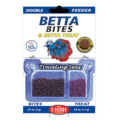 HBH Betta Bites Double Feeder w/ Betta Treats Fish Food  