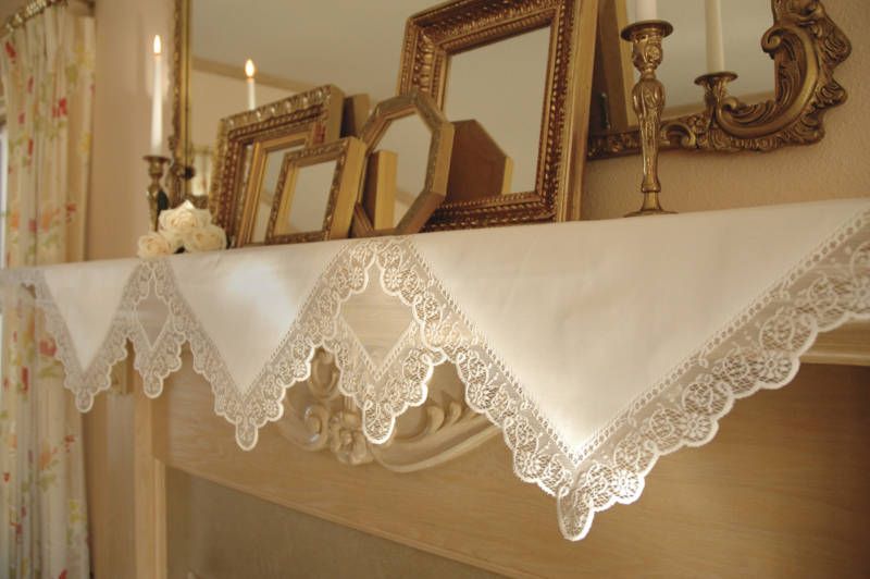 PRELUDE Mantle Scarf 89 Heritage Lace White Doily  