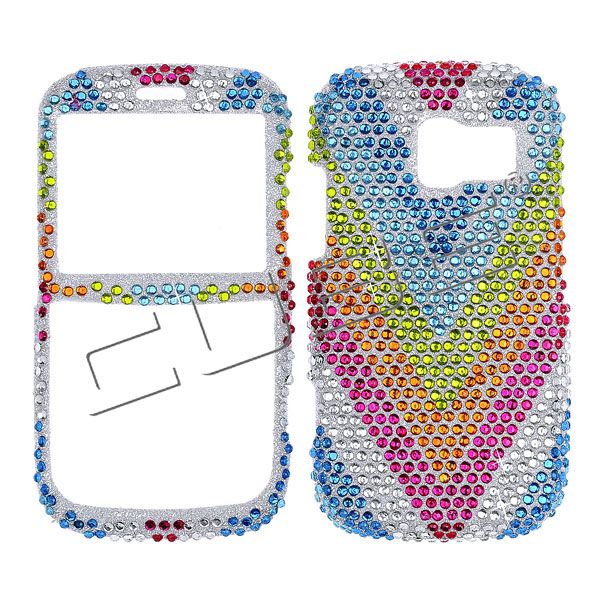 For Pantech Link P7040 Diamond Bling Case Cover  Colorful V 041 Blue 