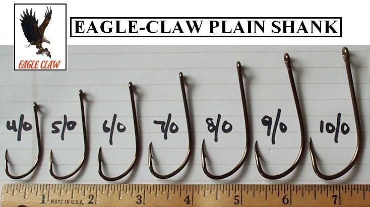 EAGLE CLAW Stainless Steel Hooks 50 Pack 8/0 SZ #090SS  