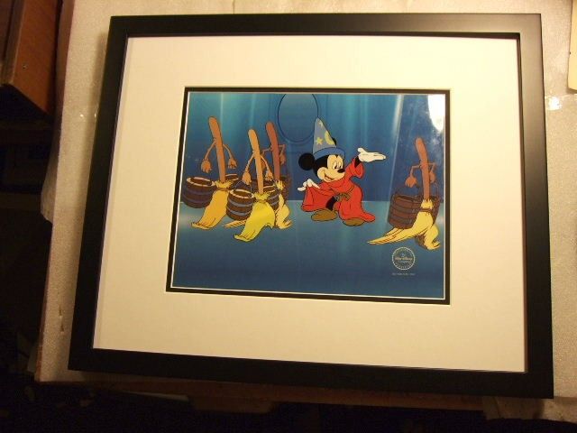   Broomstick Sericel Framed Disney Custom FREE Background brooms  