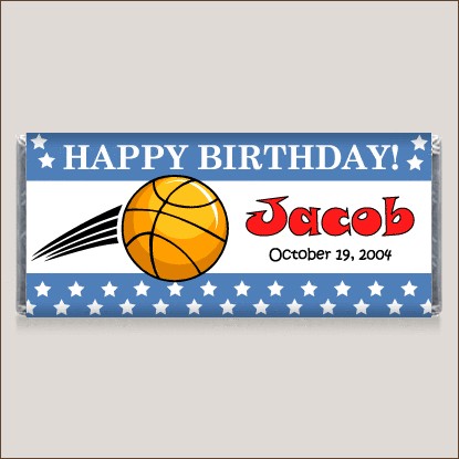 Basketball Themed Birthday Candy Bar Wrapper Favors  