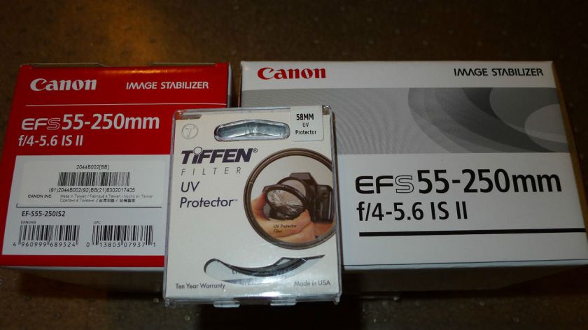 Canon EFS EF S IS II 55 250mm F/4.0 5.6 Lens + FREE Filter EOS SLR 