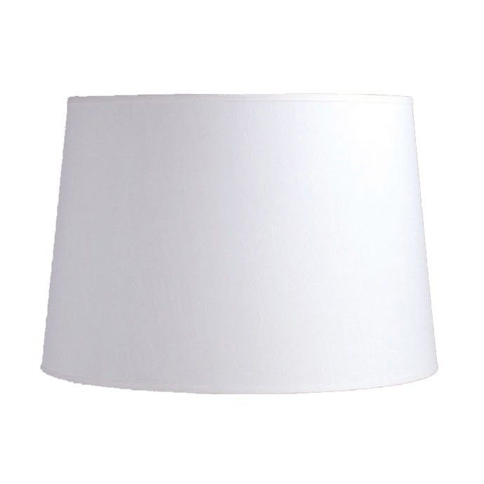   16 in. Wide Drum Shaped Lamp Shade, White, Linen Fabric, Laura Ashley