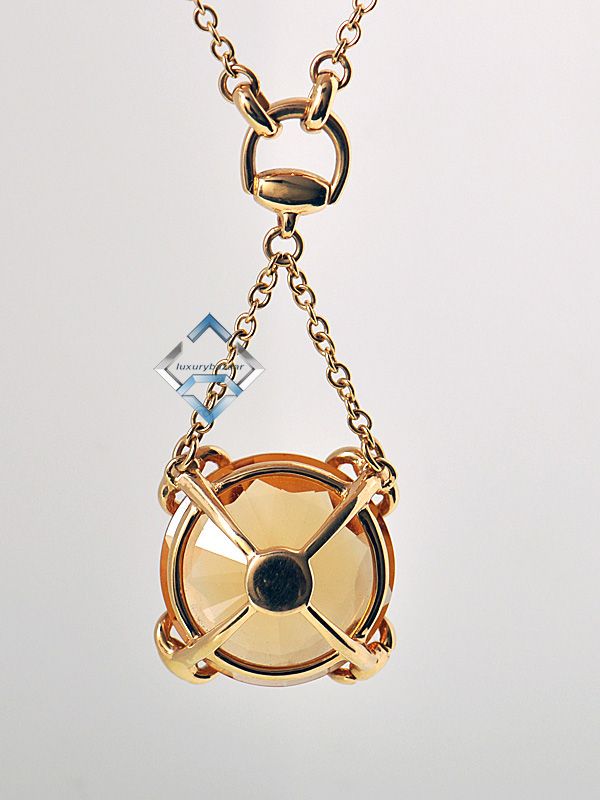 Gucci 18K Yellow Gold and Citrine Horsebit Necklace  