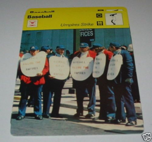 Baseball   Umpires strike SC Collector card  