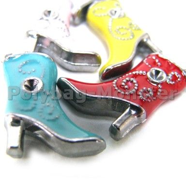 Lot 20 Assorted BOOT Enamel Charm Bead Pendants 15x21mm  