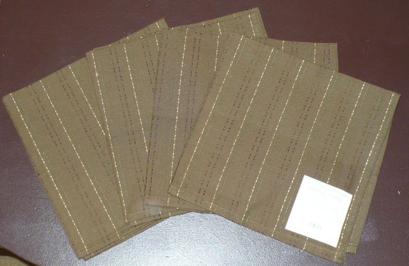 Natural Impressions Chocolate Napkin Set of 4 100% cotton  