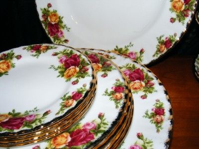 ROYAL ALBERT OLD COUNTRY ROSE BONE CHINA 22 PC DINNERWARE SET 4 PLACE 