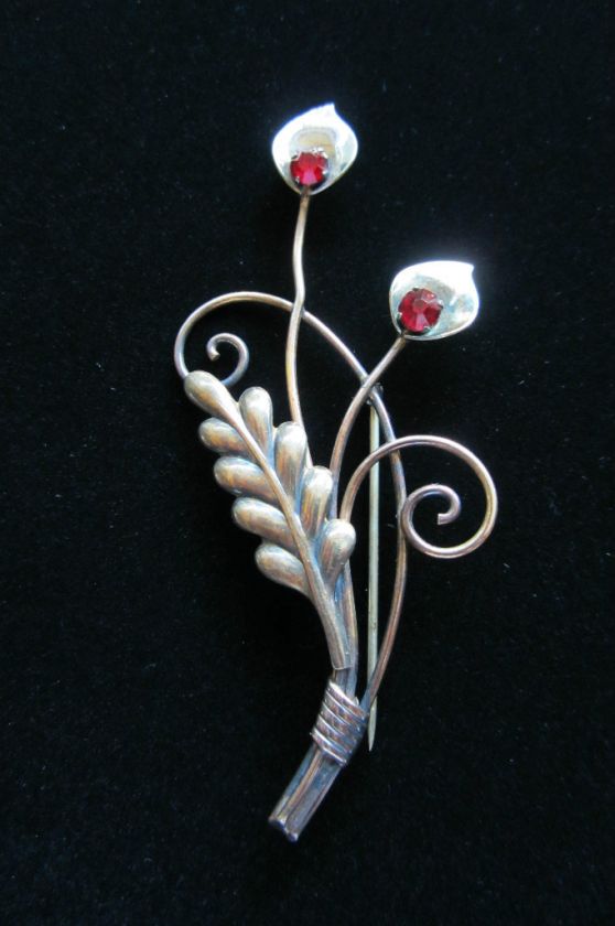 Vintage Van Dell Sterling/12KGF Large Floral Design Brooch  